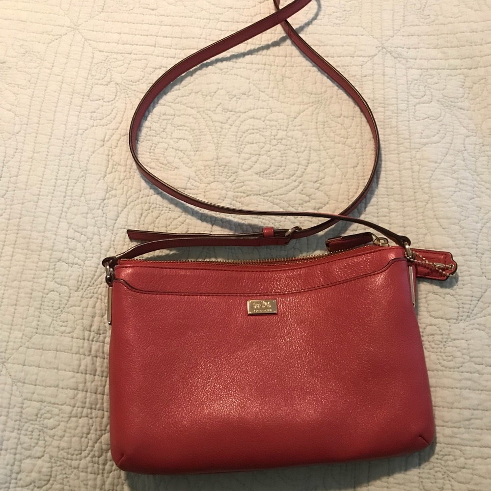 Pink Coach cross body bag
